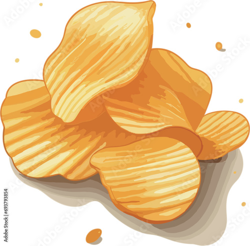 chips on a white background