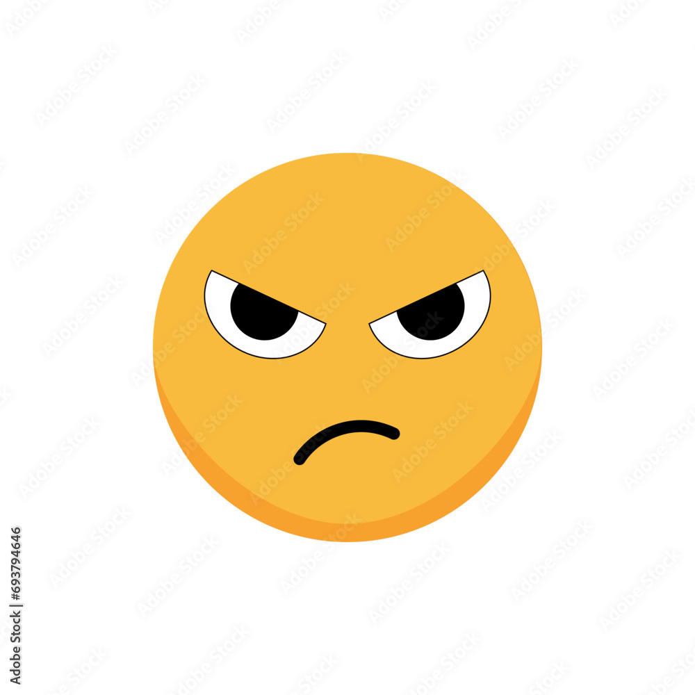 Dissatisfied smiley.. Cartoon emoji. Flat vector Dissatisfied smiley.. Cartoon emoji. Flat vector