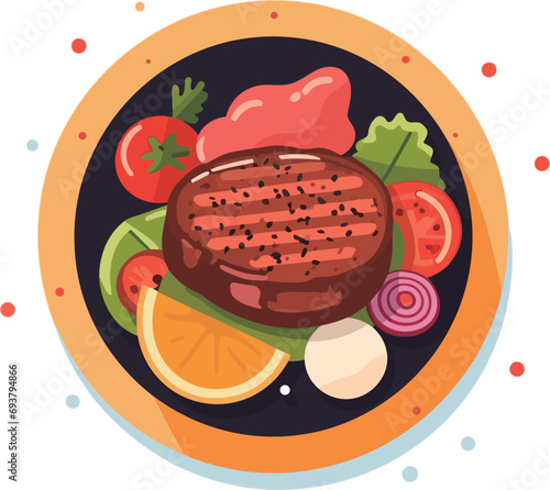 Juicy Grilled Steak Dinner Plate