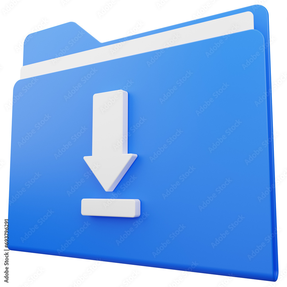 Folder Download 3D Illustration Folder Download 3D Illustration