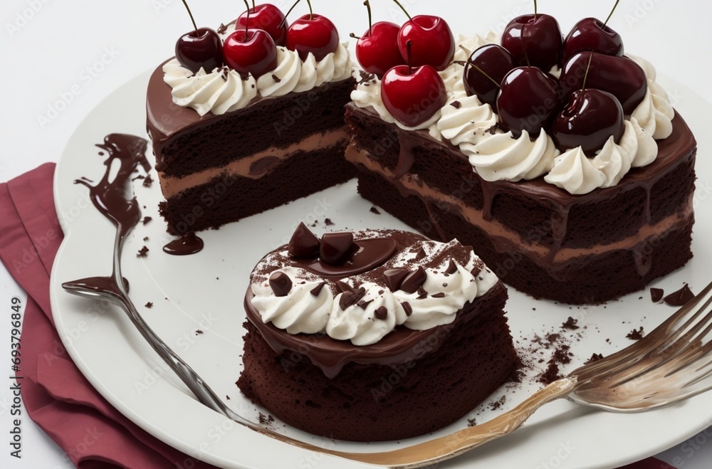 chocolate cake with cherries chocolate cake with cherries