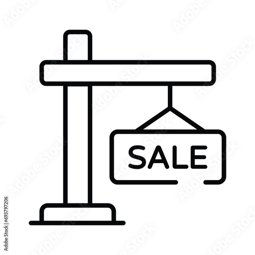 Check this admirable icon of sale signboard hanging on the pole, Vector illustration