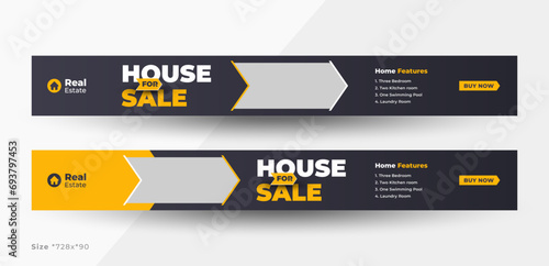 Real estate web banner template, corporate business web banner