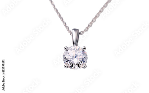 Pendant Necklace with Delicate Chain Isolated on Transparent Background PNG.