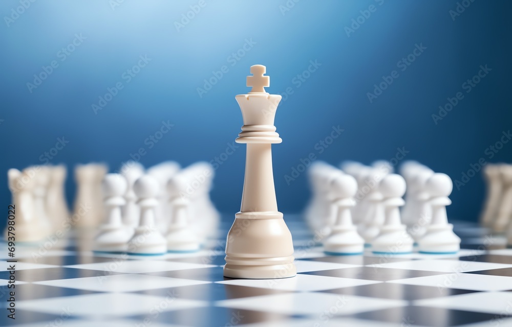 a chess board with a white queen