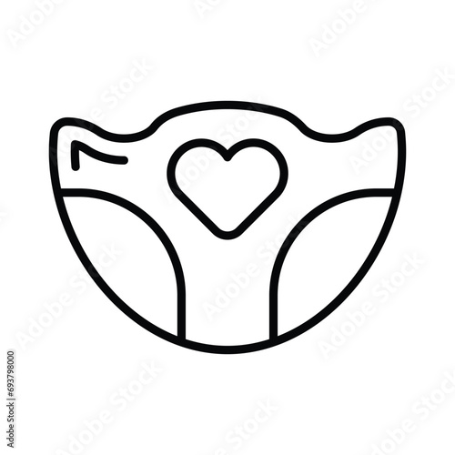 Baby nappy vector design, isolated on white background