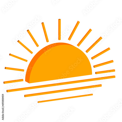 isometric rising sun icon