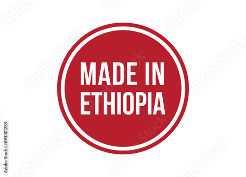 Made in Ethiopia red vector banner illustration isolated on white background