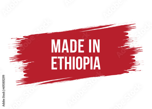 Brush style made in Ethiopia banner vector design illustration