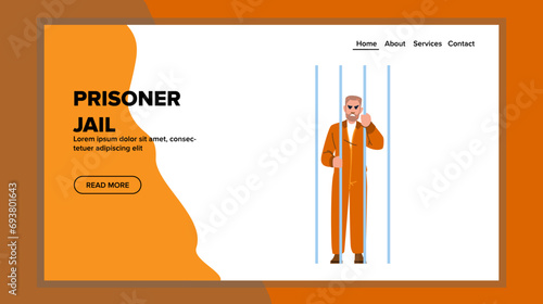 cage prisoner jail vector. crime punishment, convict justice, freedom bar cage prisoner jail web flat cartoon illustration