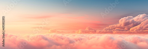 sky with soft hues of peach fuzz color, creating a tranquil and beautiful background. photo