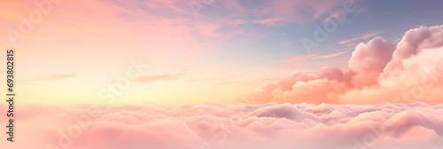 sky with soft hues of peach fuzz color, creating a tranquil and beautiful background. photo