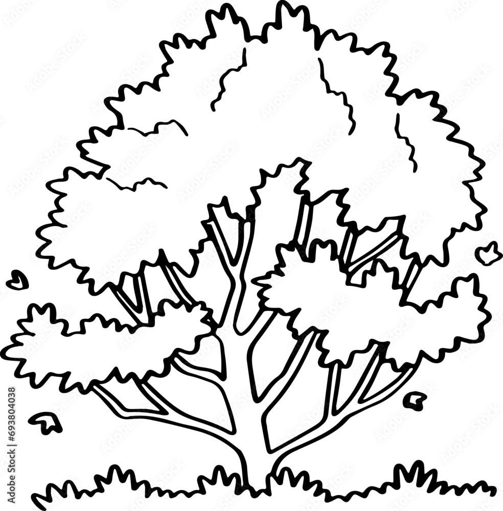 decoration hand drawn tree illustration. decoration hand drawn tree illustration.