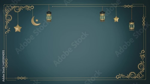3D green background ramadhan and idul fitri with blank space, suitable for product promotion sale and greeting holiday photo