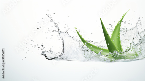 Flying particles of Aloe vera