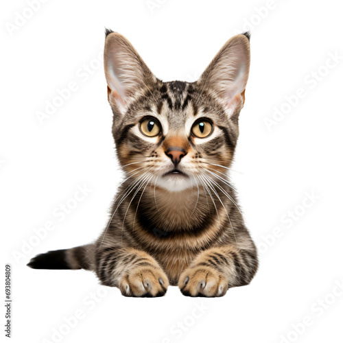 A cat cutout. Home pet animal dicut ,isolated on white and transparent background. © Sara_P