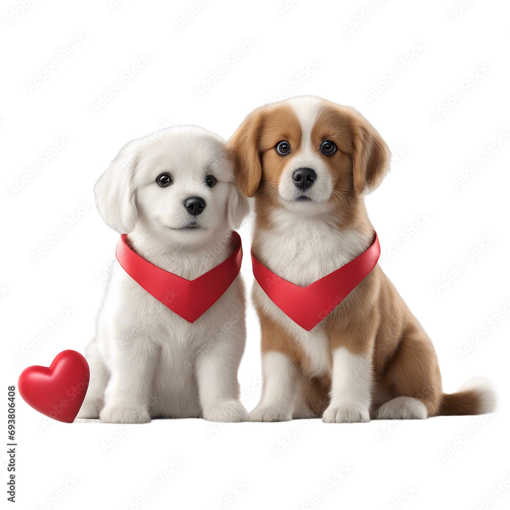 Cute and Cuddly Dogs in Valentine's Day Poses with Hearts: Holding ...