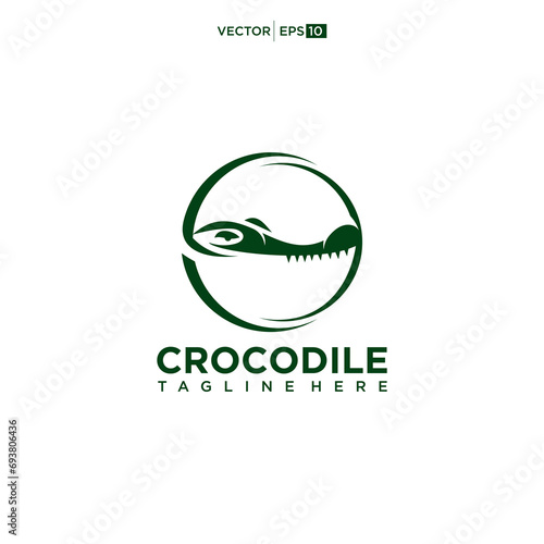 Crocodile logo, crocodile reptile, vicious crocodile predator vector