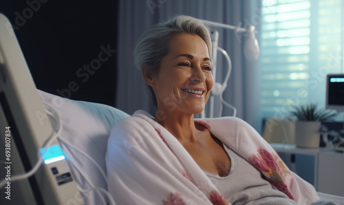 senior ill woman smiling and sitting in a Hospital room Free Download senior ill woman smiling and sitting in a Hospital room - GFXLoad