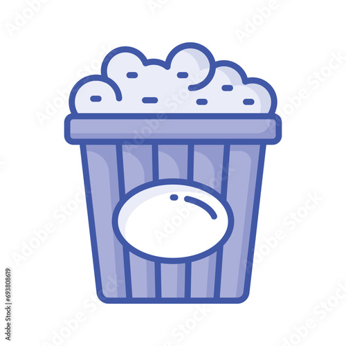 A perfectly design of popcorns pack vector icon, isolated on white background