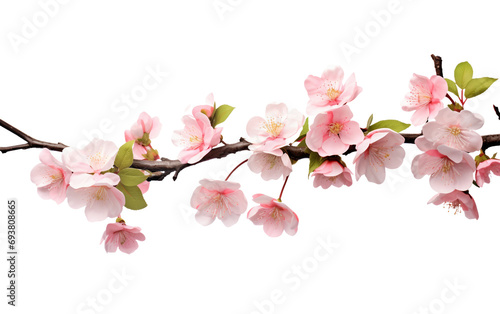 Vibrant Blossoms Tree Branch Adorned in Springtime Splendor Isolated on Transparent Background PNG. © Faizan