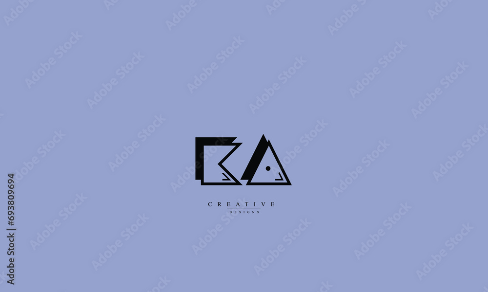 Alphabet letters Initials Monogram logo KA AK K A Alphabet letters Initials Monogram logo KA AK K A