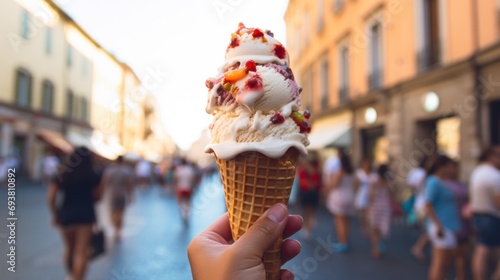 Eating ice cream in the streets of Rome