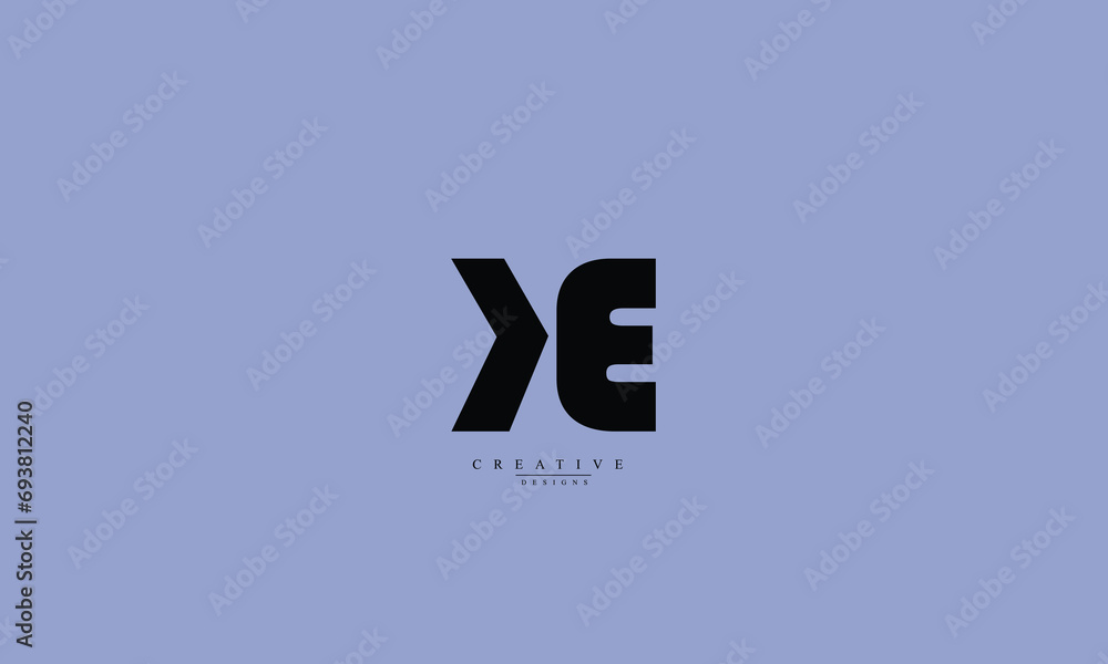 Obraz premium Alphabet letters Initials Monogram logo KE EK K E