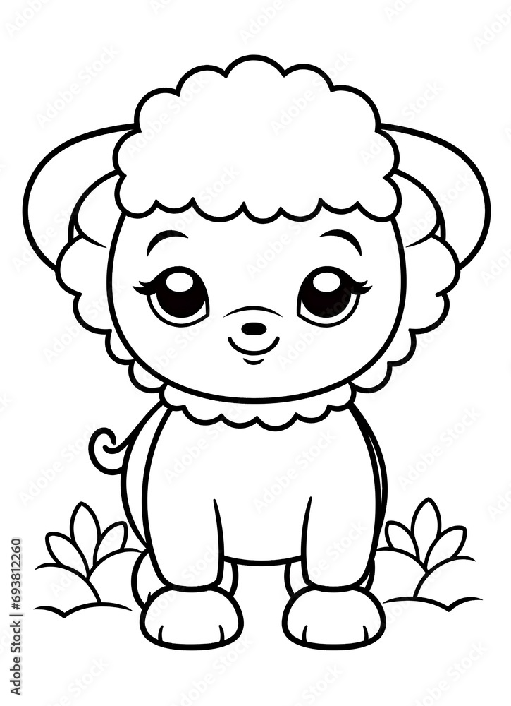 Cute hand drawn kawaii coloring book illustration Cute hand drawn kawaii coloring book illustration