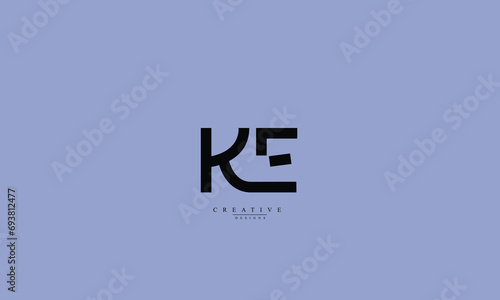 Alphabet letters Initials Monogram logo KE EK K E