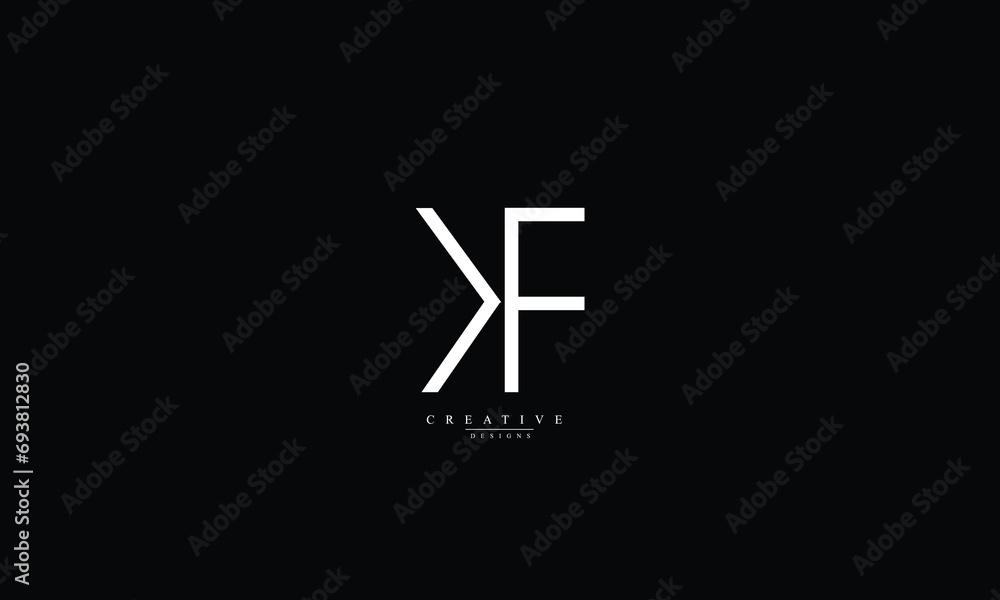 Alphabet letters Initials Monogram logo KF FK K F Alphabet letters Initials Monogram logo KF FK K F