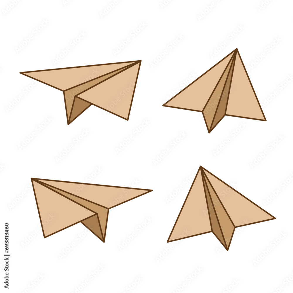Paper plane set isolated vector illustration. Paper plane set isolated vector illustration.