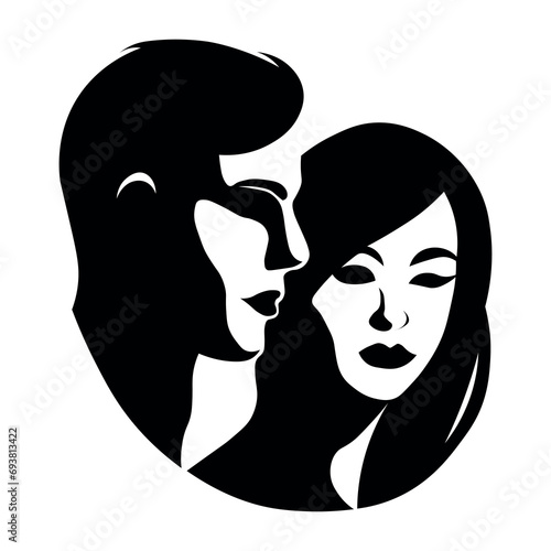 Couple black icon on white background