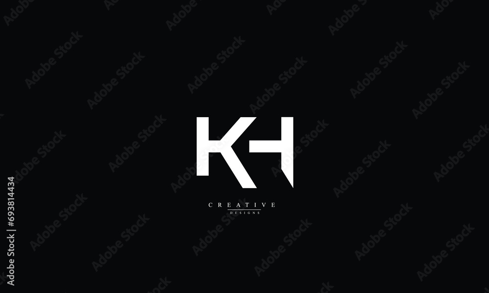 Alphabet letters Initials Monogram logo KH HK K H Alphabet letters Initials Monogram logo KH HK K H