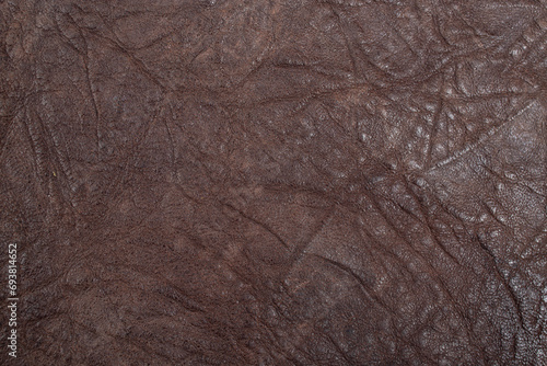 Wallpaper Mural  Rough brown leather texture with wrinkles, animal skin surface as dark abstract background, close up Torontodigital.ca