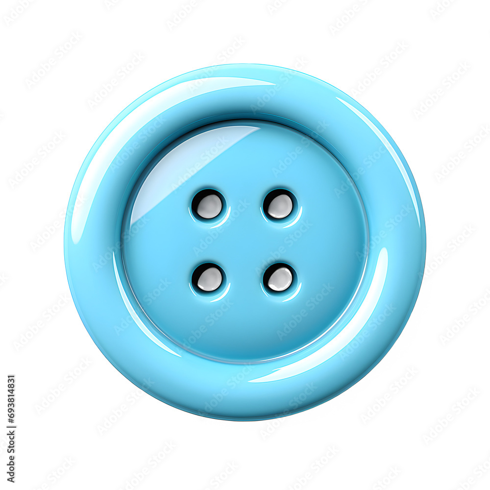 blue clothing buttons isolated on transparent background ,generative ai