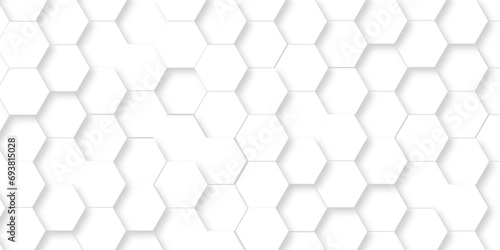 Fototapeta Naklejka Na Ścianę i Meble -  Modern hexagons White Hexagonal Background. Luxury honeycomb grid White Pattern. Vector Illustration. 3D Futuristic abstract honeycomb mosaic white background. geometric mesh cell texture.