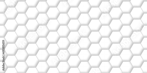 Fototapeta Naklejka Na Ścianę i Meble -  Modern hexagons White Hexagonal Background. Luxury honeycomb grid White Pattern. Vector Illustration. 3D Futuristic abstract honeycomb mosaic white background. geometric mesh cell texture.