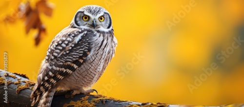 Northern hawk owl in the wild