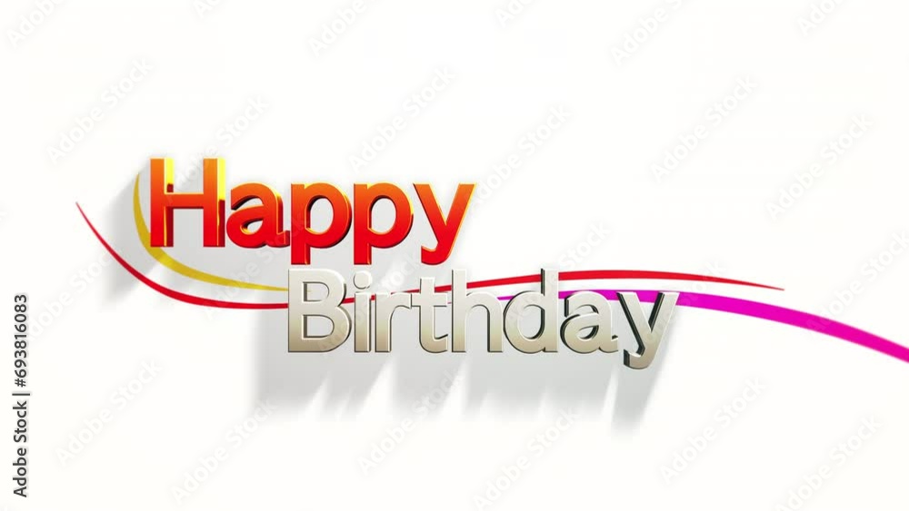 A vibrant and joyful Happy Birthday message is showcased in this image. Colorful swirls adorn a white background with trendy gradient text, evoking a celebratory mood A vibrant and joyful Happy Birthday message is showcased in this image. Colorful swirls adorn a white background with trendy gradient text, evoking a celebratory mood