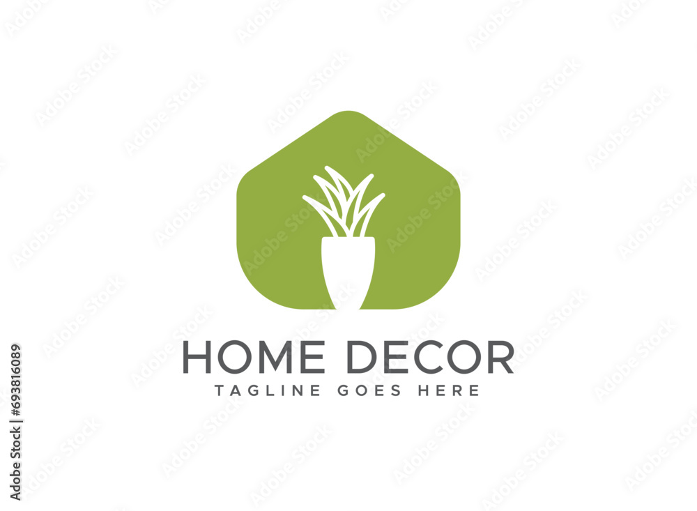 Elevate your brand with our exclusive Home Decor Interior Logo Design Template. This logo use for decoration house, homes, eco, flower, furniture, minimal, company, business, interior logotype