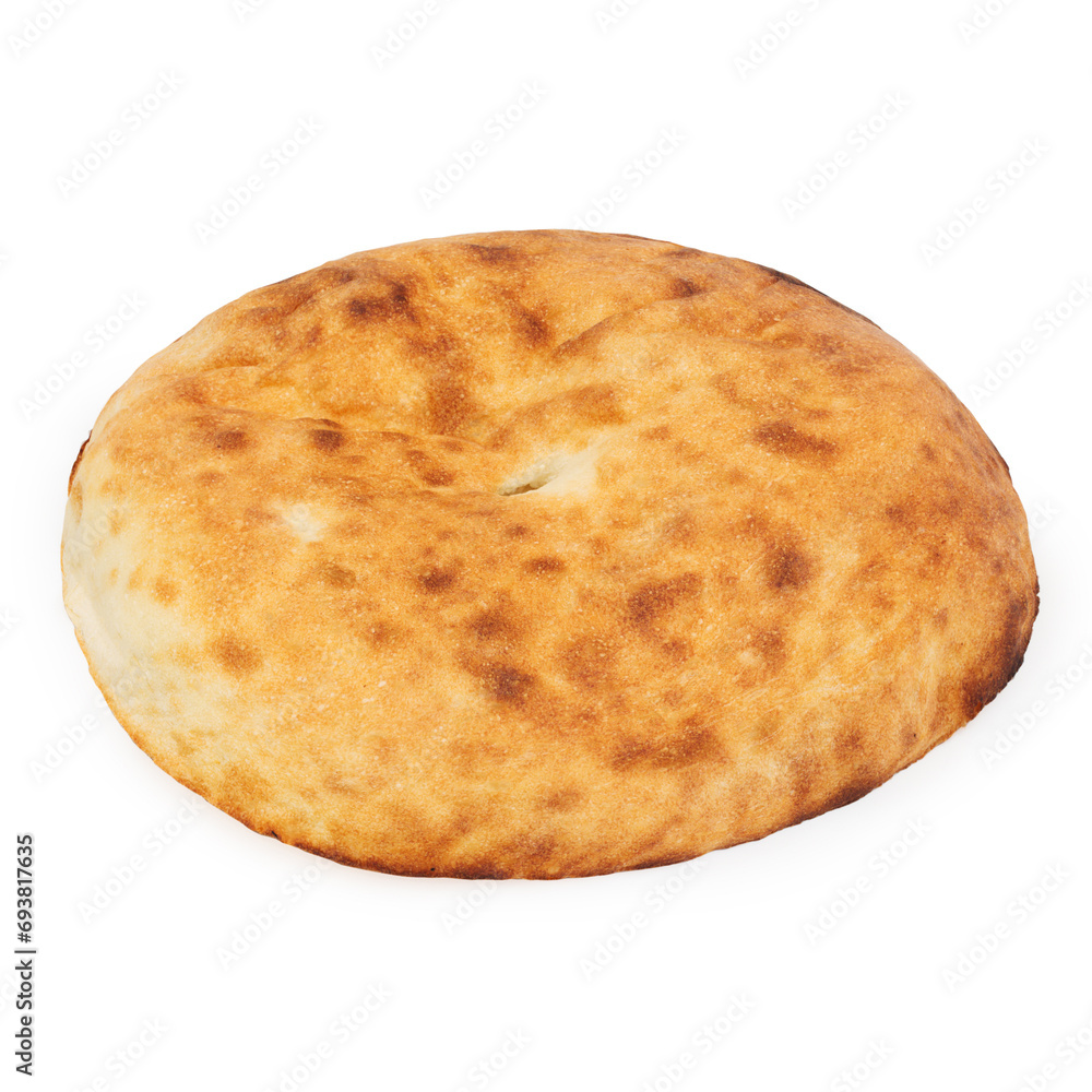 Round bread on a white background, isolated Round bread on a white background, isolated