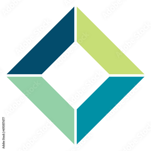 square chart with 4 stages diagram vector illustration,infographic template.