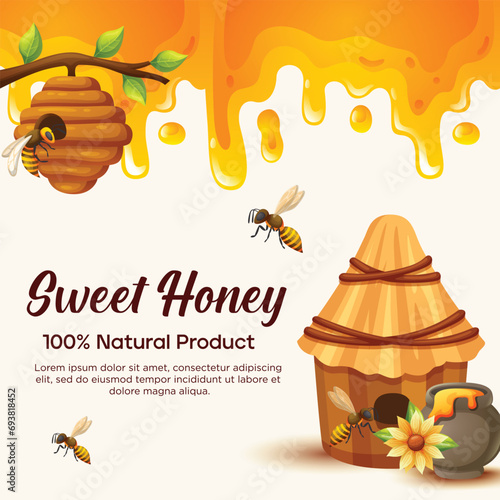 Sweet honey social media post for promotion