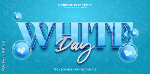 White day editable text effect in white day japan trend style