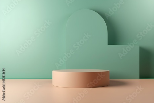Abstract Background  Mock Up Scene With Podium Geometry Shape for Product Display. 3d Rendering