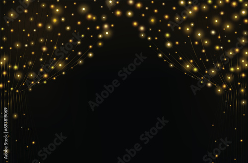 Decorative lights on black background