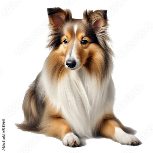 Color pencil sketch of a Shetland Sheepdog.  photo