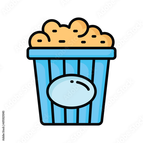 A perfectly design of popcorns pack vector icon, isolated on white background