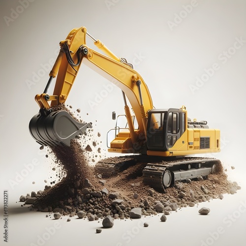 Photo track excavator jpg isolated on white background  photo